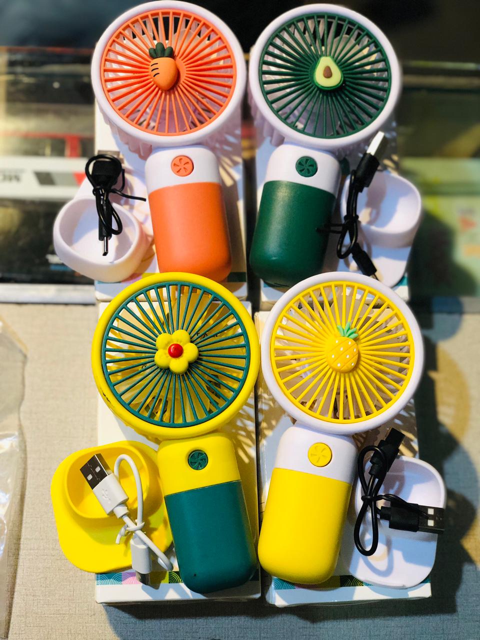 Mini Handheld Electric Fan with USB Charging & Detachable Base - Random Color
